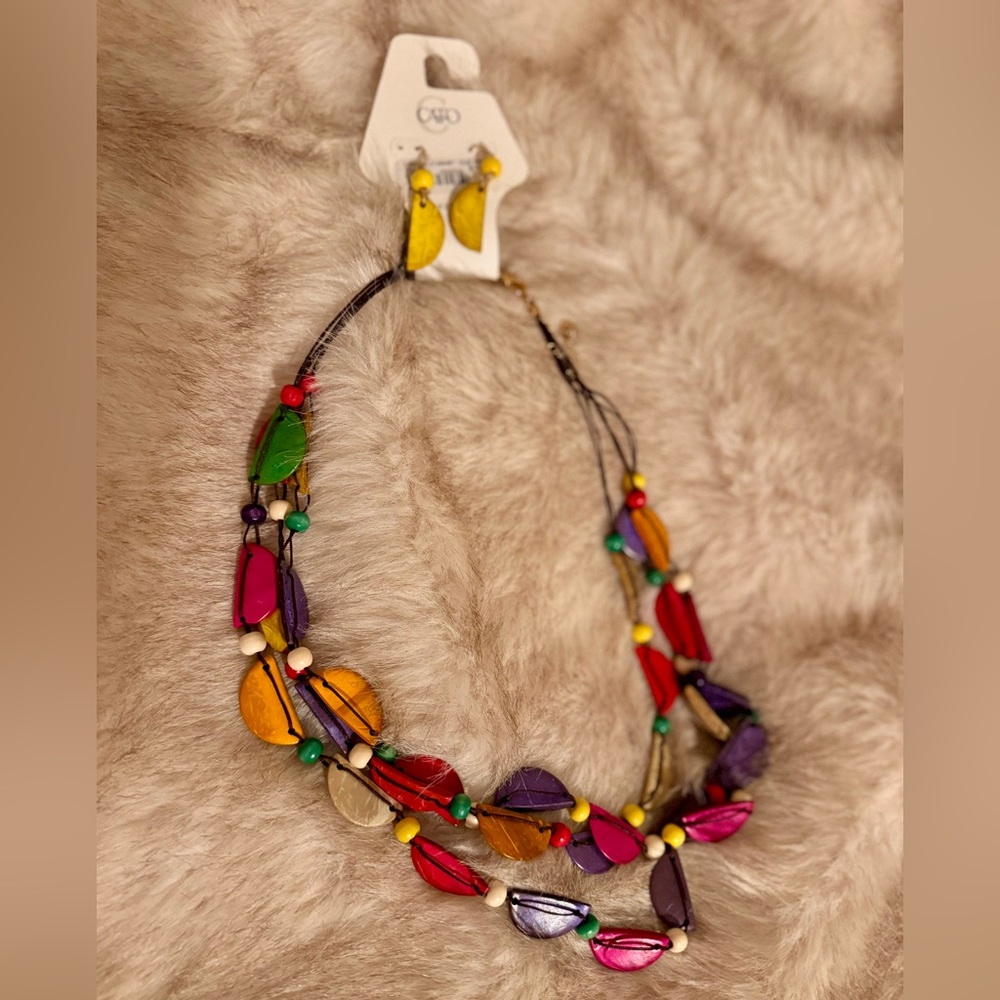 Matching necklace and earrings
